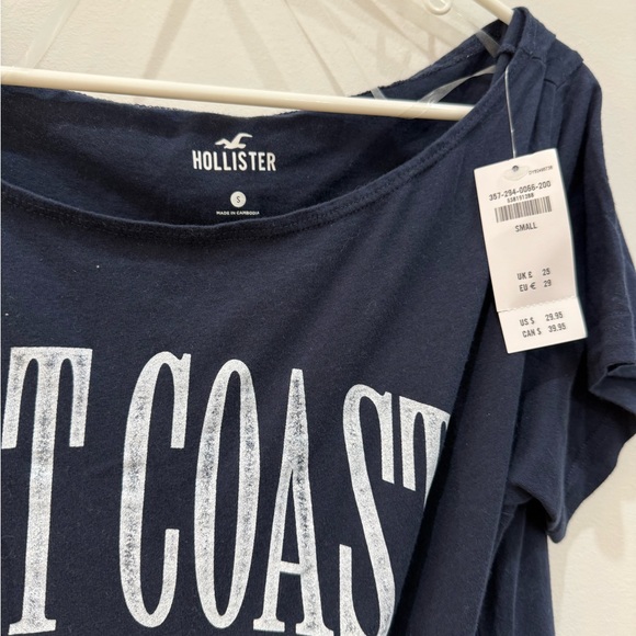 NWT Hollister Navy 'East Coast' Short Sleeve Graphic Tee - Picture 2 of 2